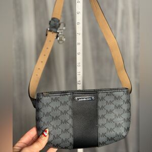 Michael Kors Black and Tan Belt Bag - L/XL